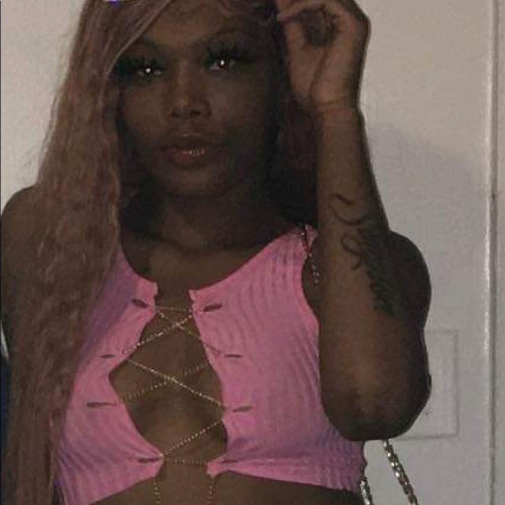 Pink Chain Crop Top Shirt